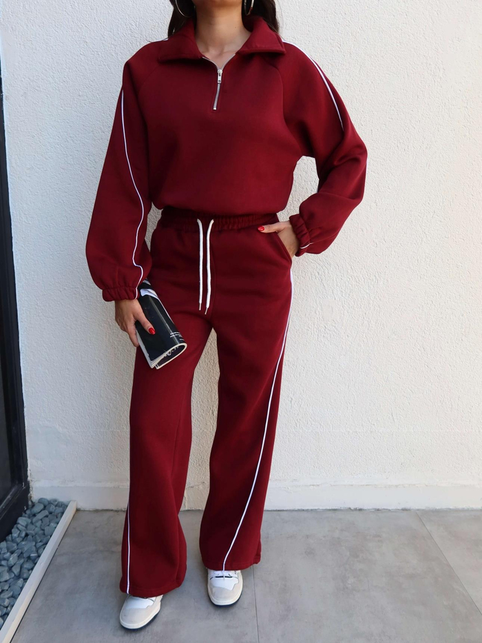 Şardonlu Yarım Fermuar Biyeli Takım