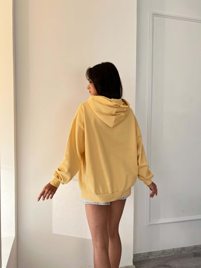 Sarı Los Angeles Baskılı Sweatshirt