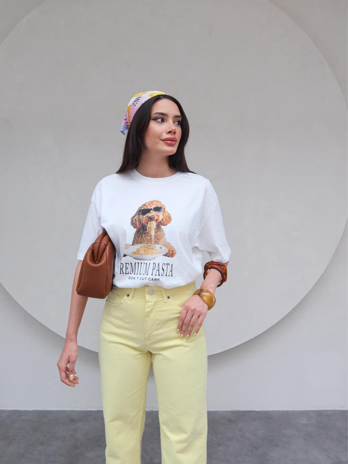Sarı Straight Orj Jean