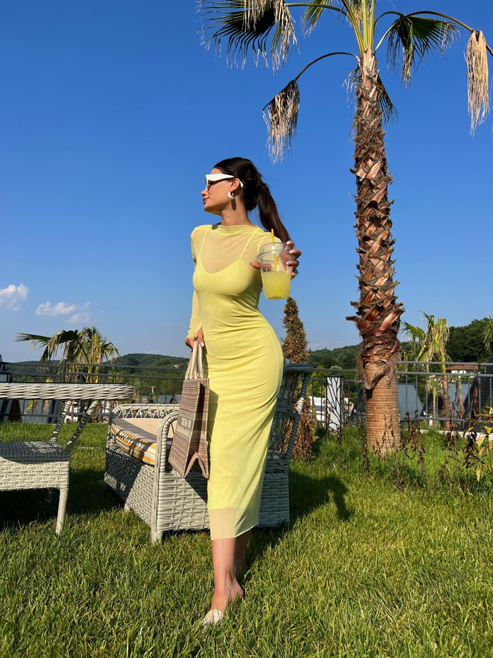 Sarı Tulle Dress