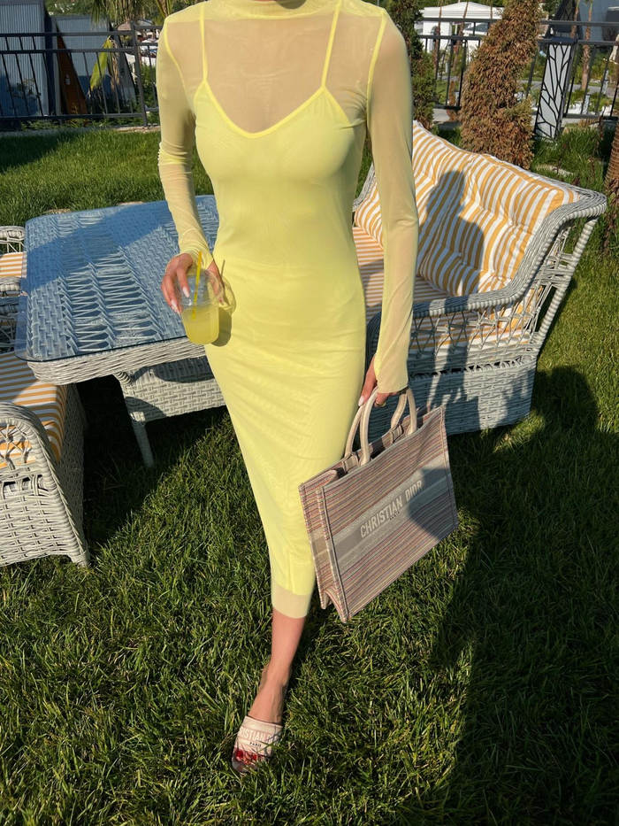 Sarı Tulle Dress