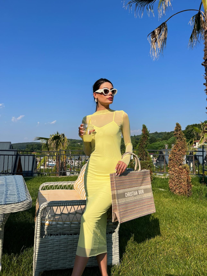 Sarı Tulle Dress