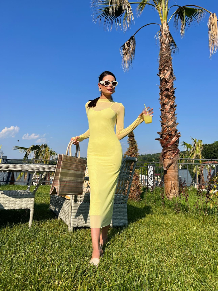 Sarı Tulle Dress