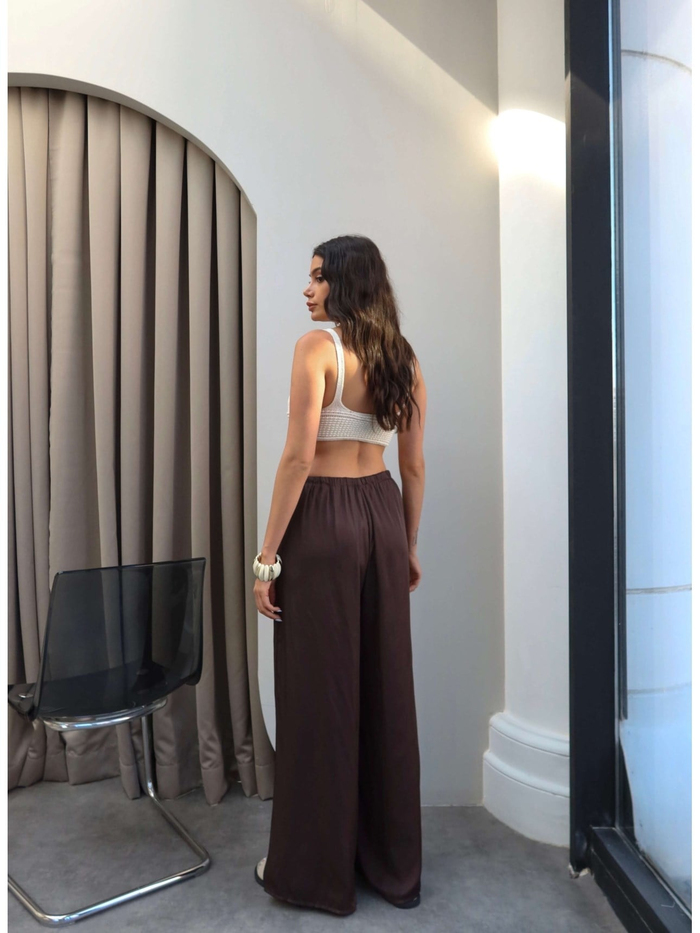 Saten Bağcıklı Salaş Pantolon