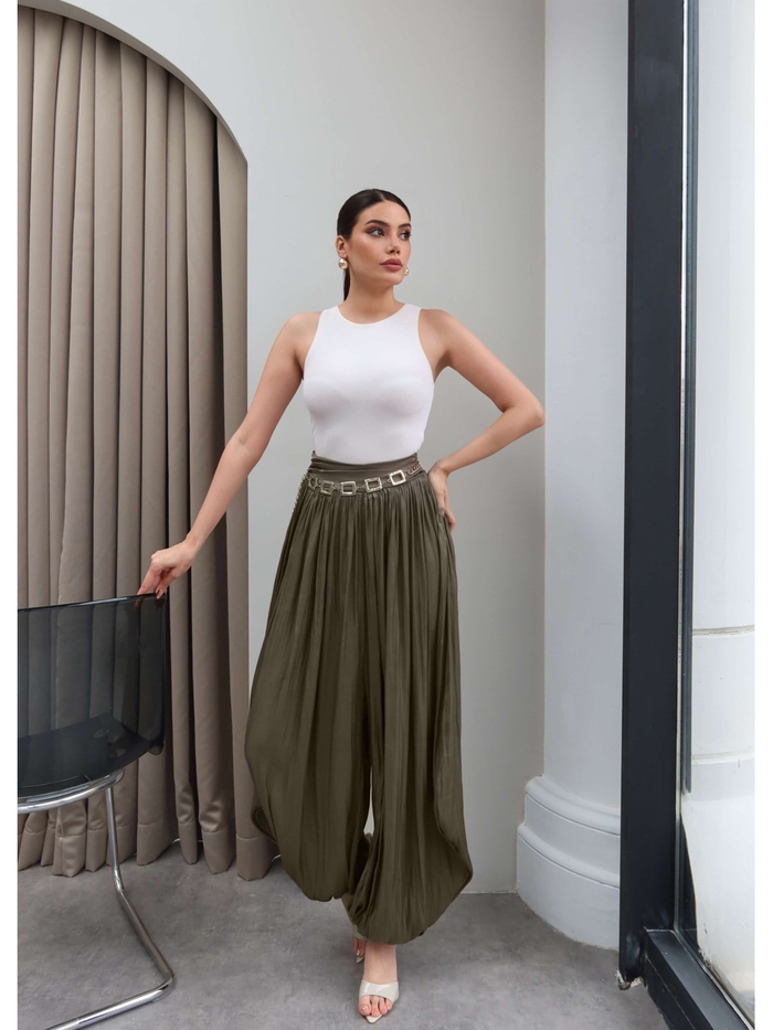 Saten Şalvar Pantolon