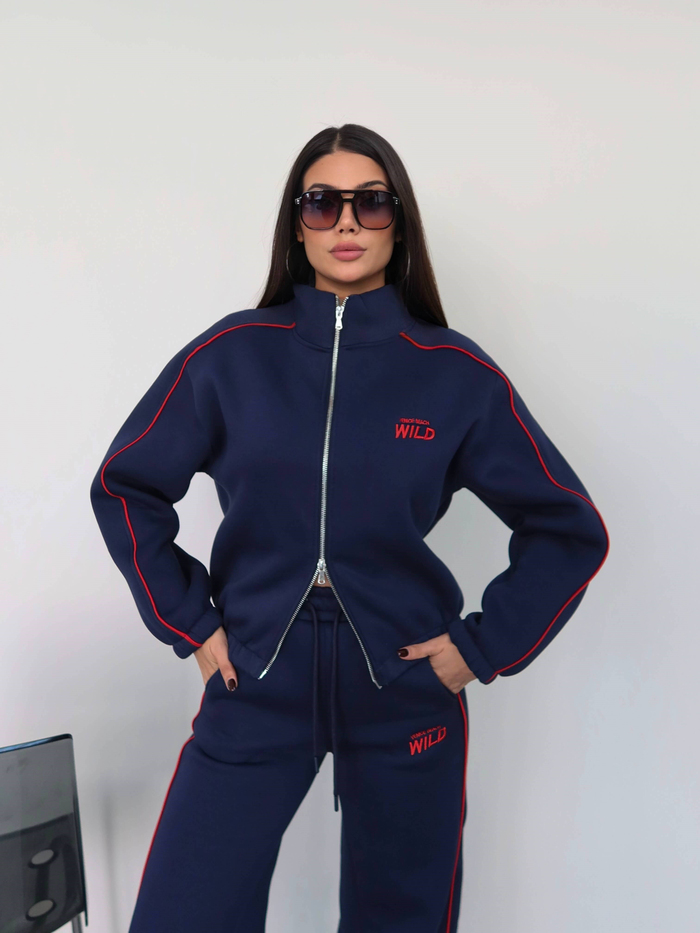 Şerit Detaylı Sweatshirt Eşofman Takım