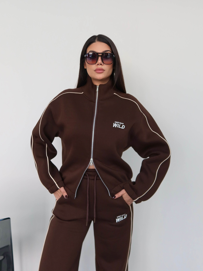 Şerit Detaylı Sweatshirt Eşofman Takım