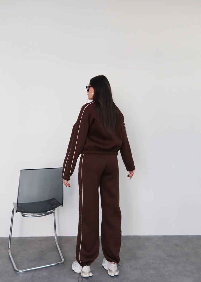 Şerit Detaylı Sweatshirt Eşofman Takım