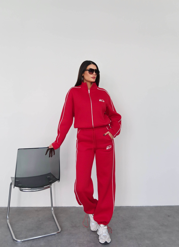 Şerit Detaylı Sweatshirt Eşofman Takım