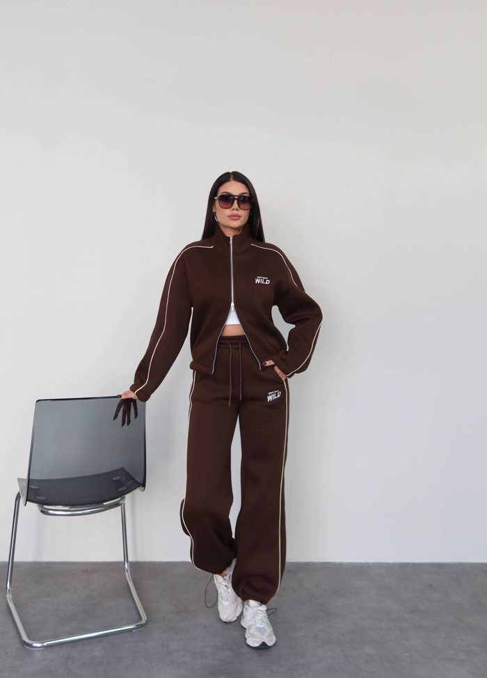 Şerit Detaylı Sweatshirt Eşofman Takım