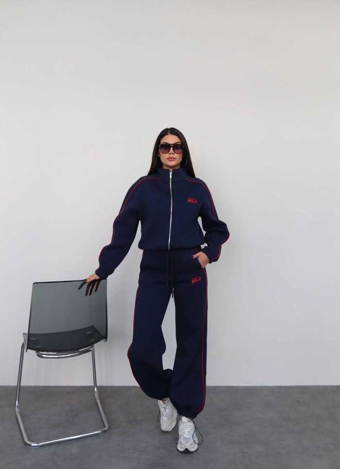 Şerit Detaylı Sweatshirt Eşofman Takım