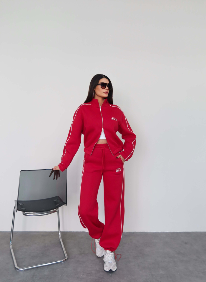 Şerit Detaylı Sweatshirt Eşofman Takım