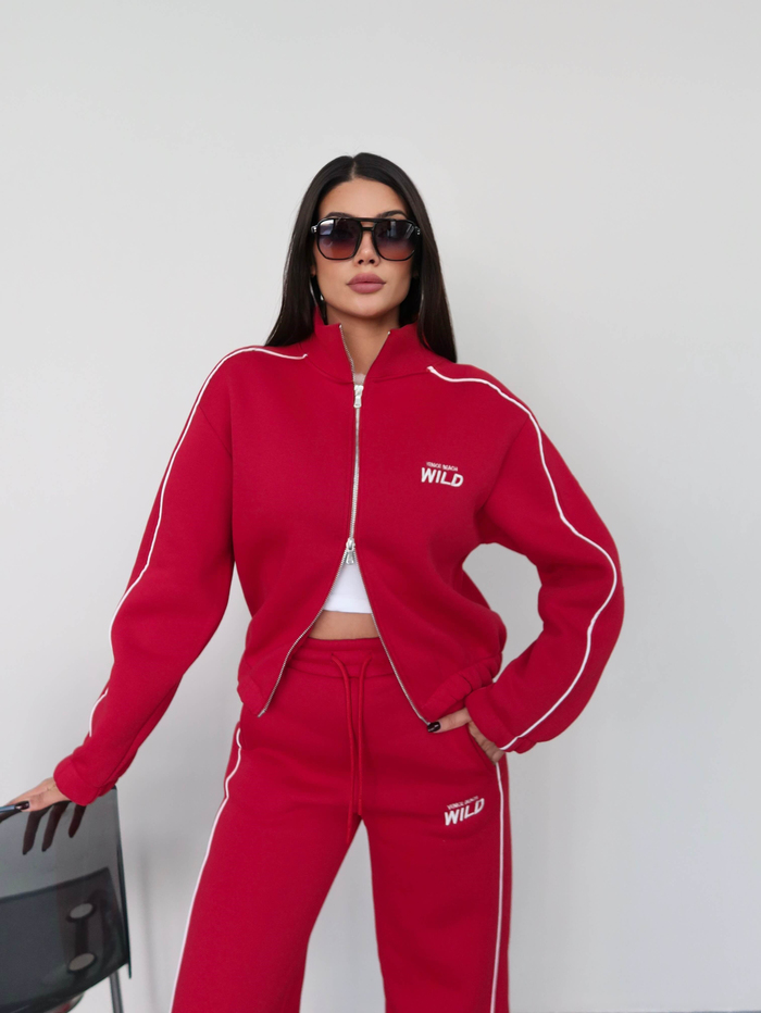 Şerit Detaylı Sweatshirt Eşofman Takım