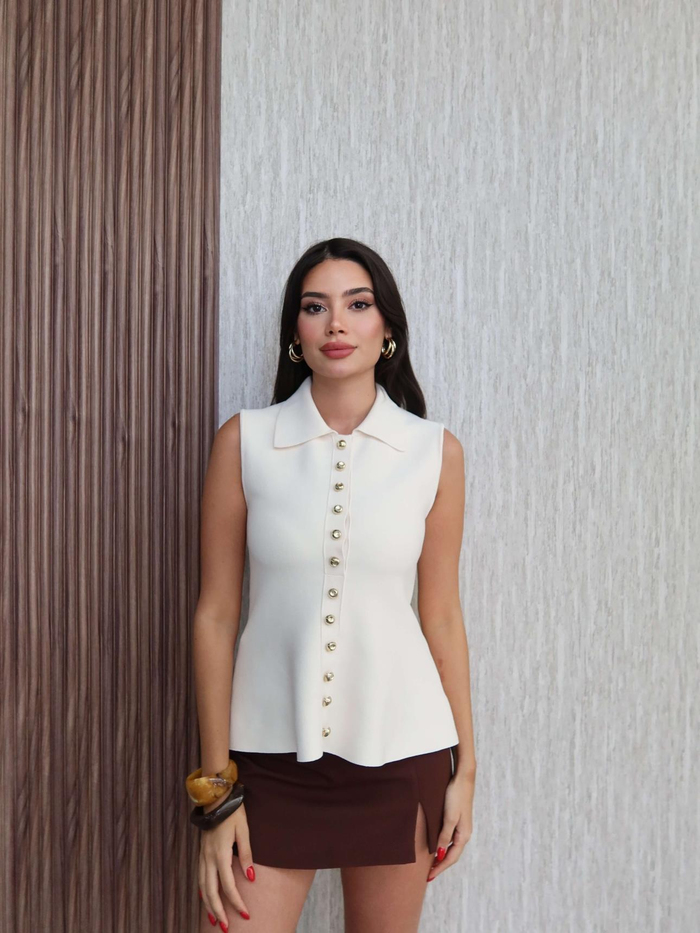 Sıfır Kol Düğmeli Yelek