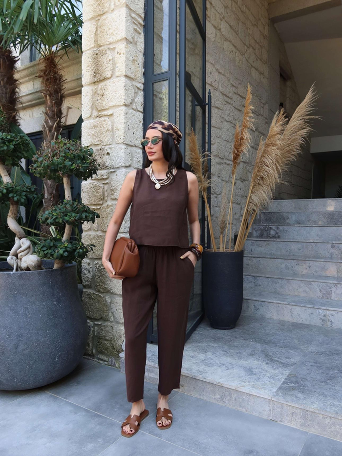 Sıfır Kol Rahat Bluz Takım