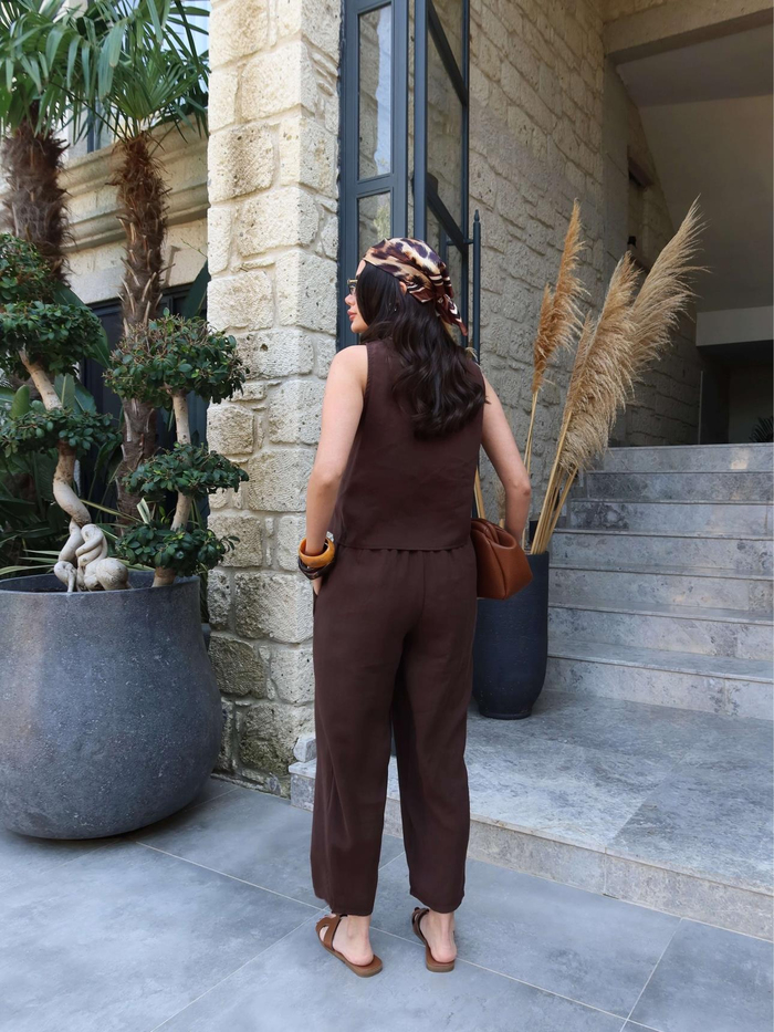 Sıfır Kol Rahat Bluz Takım