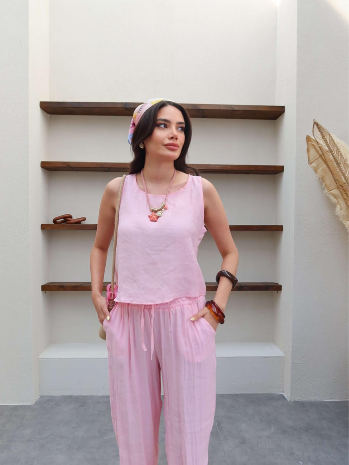 Sıfır Kol Rahat Bluz Takım