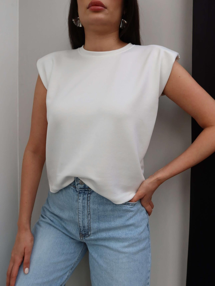 Sıfır Kol Vatkalı Basic Tshirt