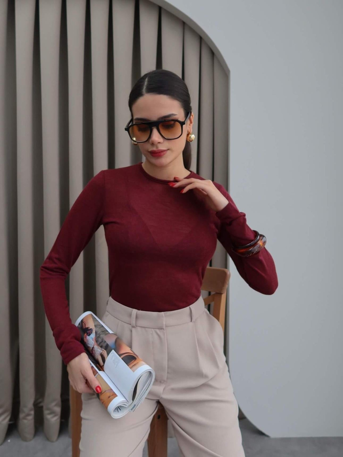 Sıfır Yaka Transparan Body