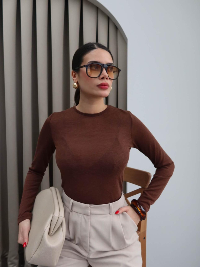 Sıfır Yaka Transparan Body