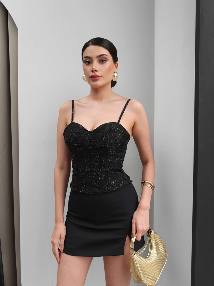Sırt Bağlamalı Korse Bluz