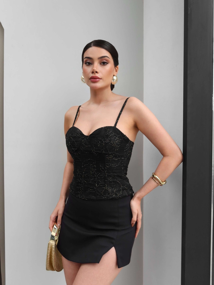 Sırt Bağlamalı Korse Bluz