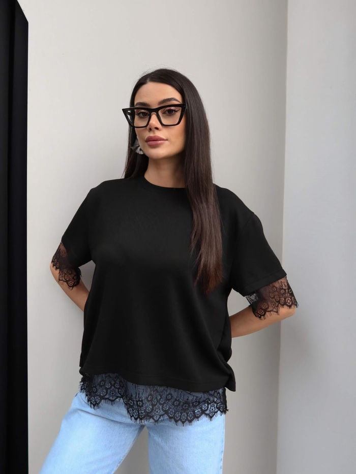 Sırt Dantel Detay Tshirt