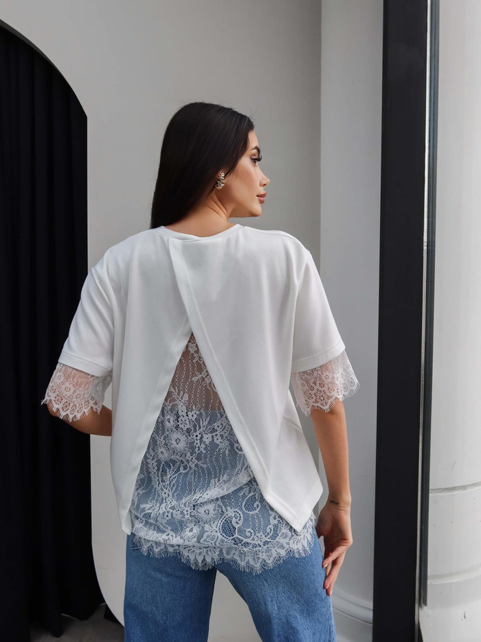 Sırt Dantel Detay Tshirt