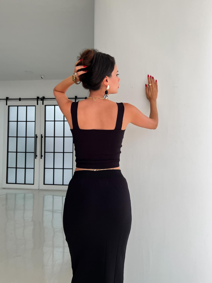 Siyah Adelina Triko Takım