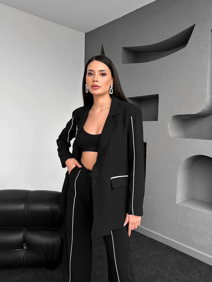 Siyah Biyeli Klasik Takım