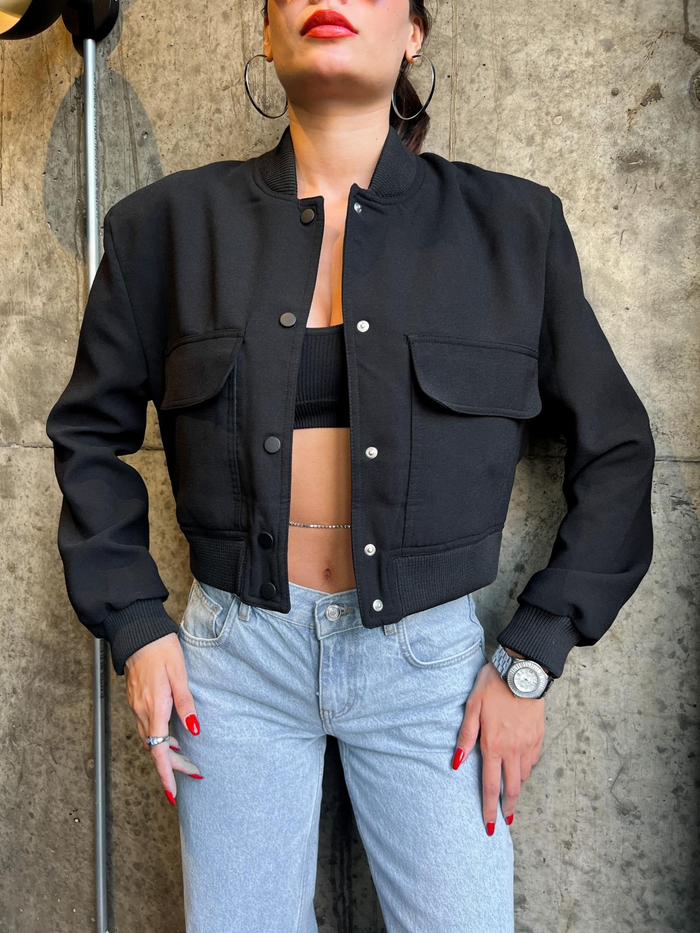 Siyah Bomber Ceket
