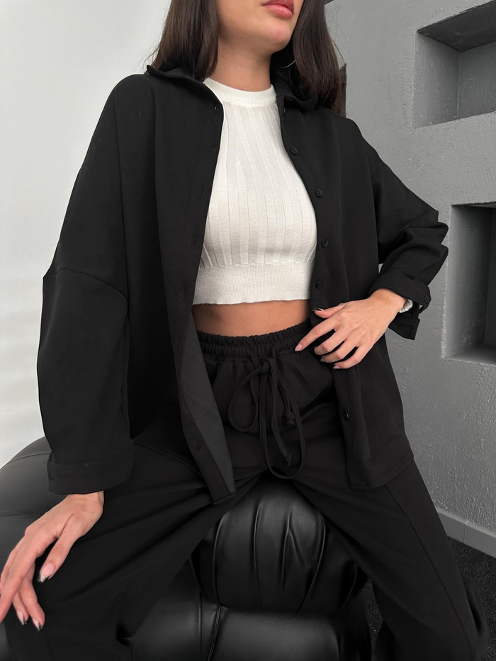 Siyah Chıc Oversize Takım