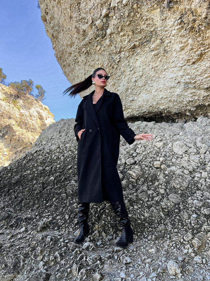 Siyah Delux Oversize Kaban