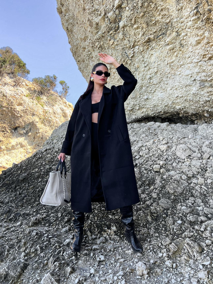 Siyah Delux Oversize Kaban