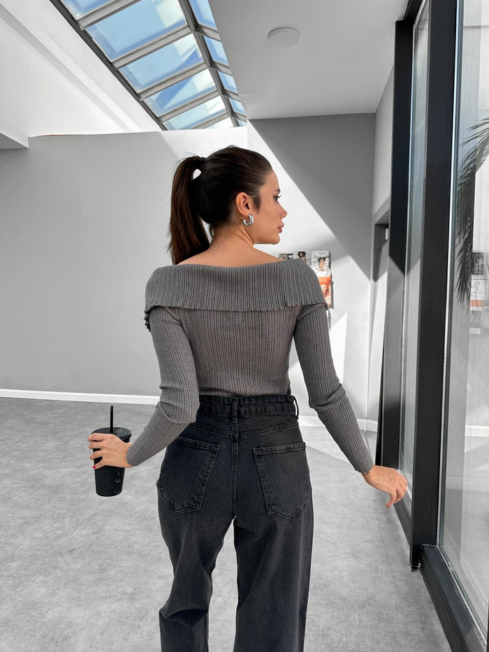 Siyah Flat Baggy Jean