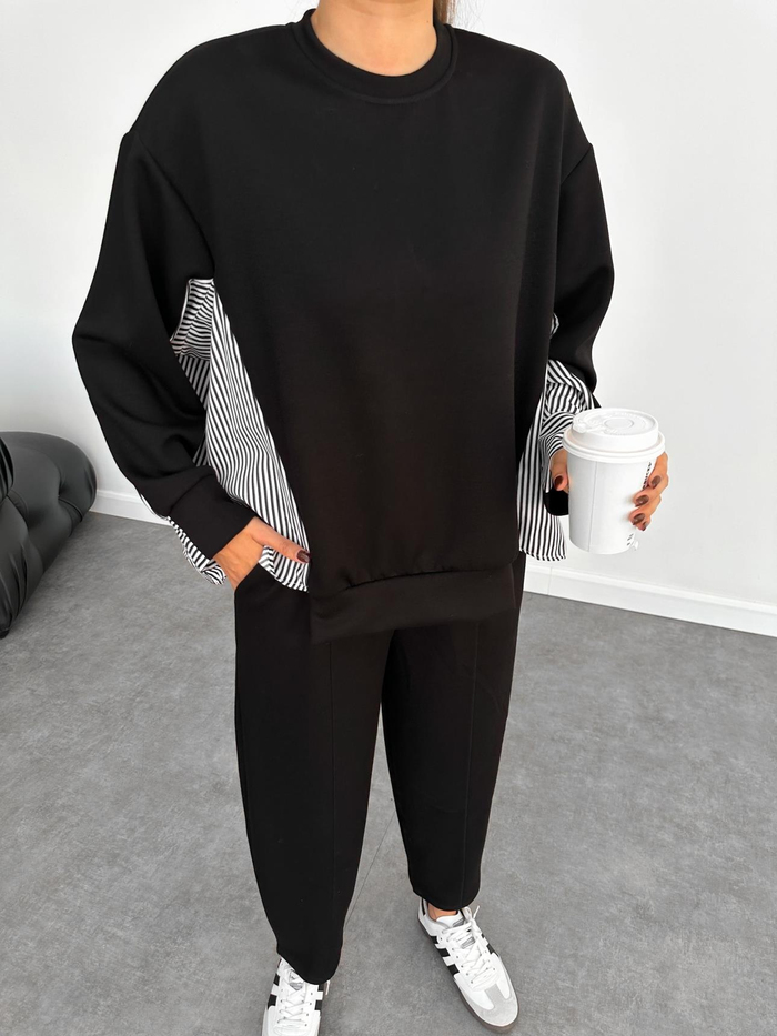Siyah Garnili Oversize Takım