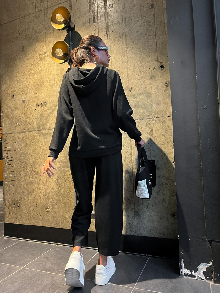 Siyah Kapüşon Oversize Takım