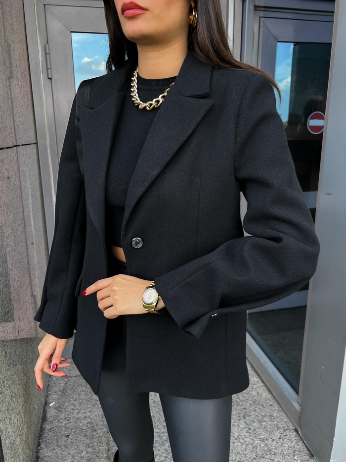 Siyah Kaşe Ceket