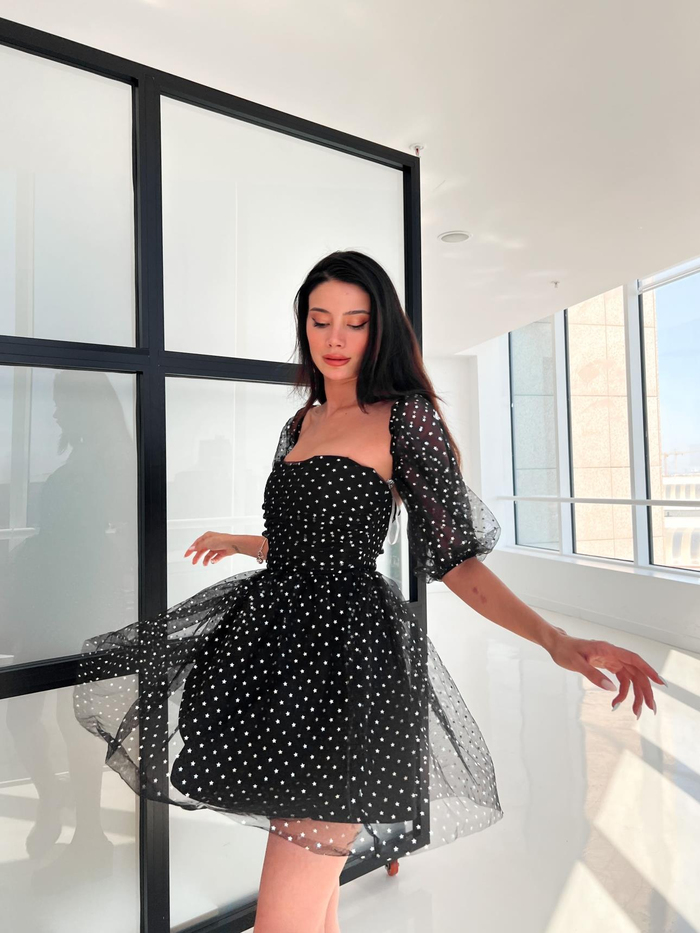 Siyah Korseli Stars Elbise