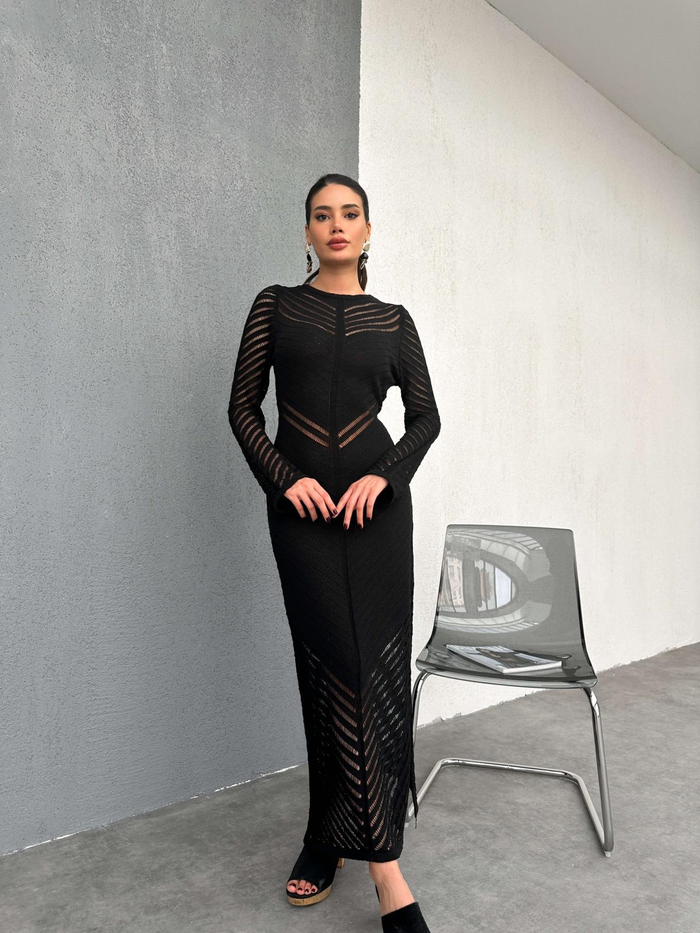 Siyah Örme Elbise