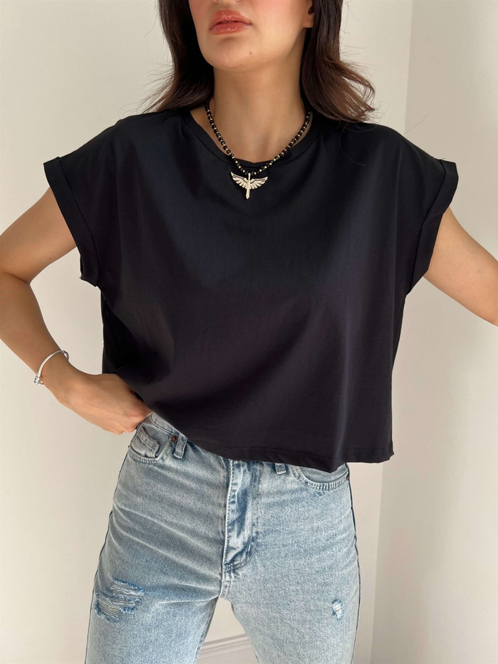 Siyah T Kol Basic Tshirt