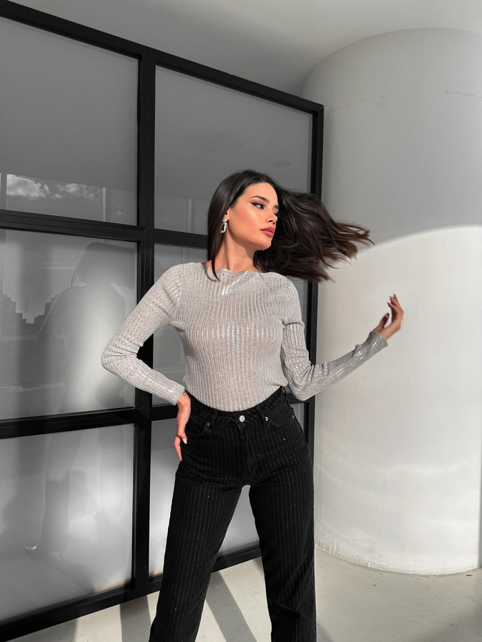 Siyah Wide-Leg Orj Denım