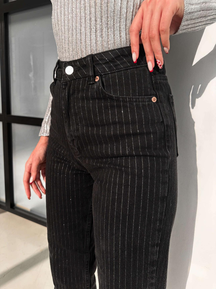 Siyah Wide-Leg Orj Denım