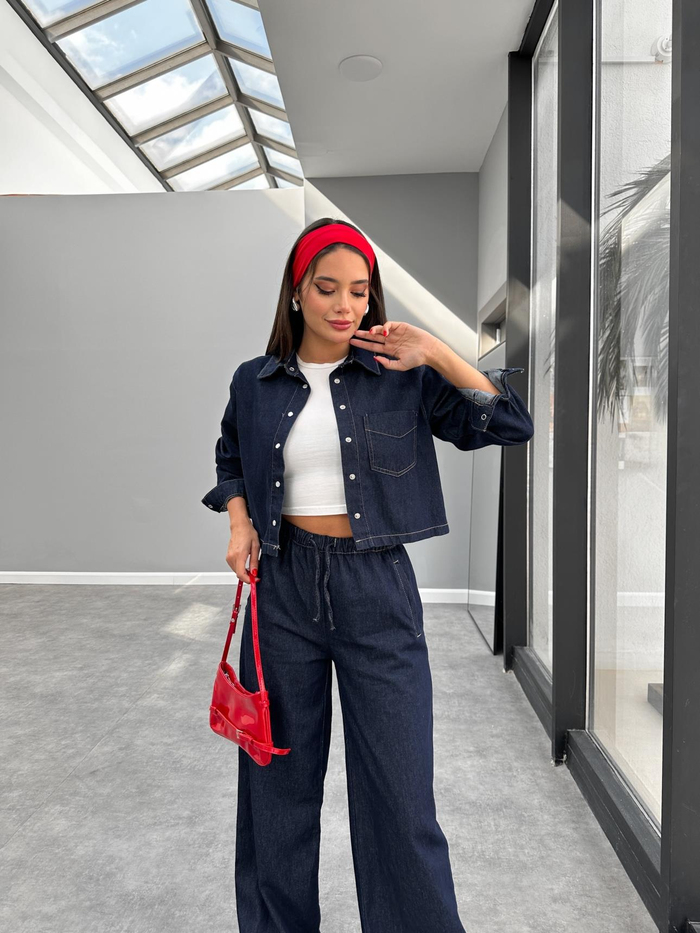 Slim Denim Gömlek Pantolon Takım
