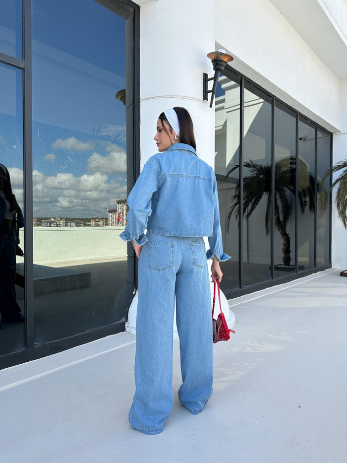 Slim Denim Gömlek Pantolon Takım