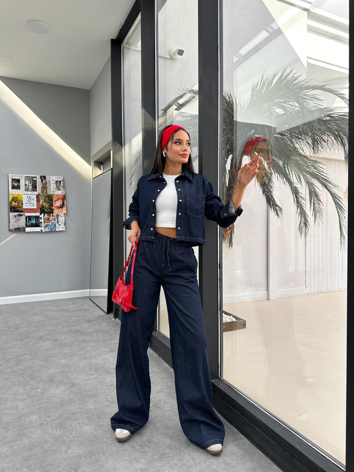 Slim Denim Gömlek Pantolon Takım