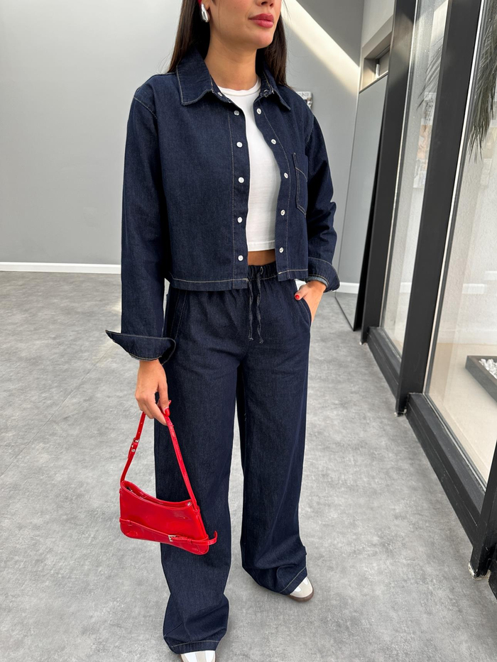 Slim Denim Gömlek Pantolon Takım