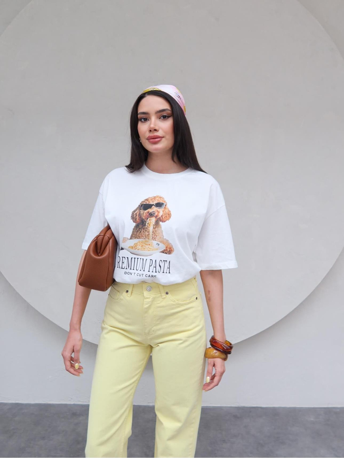 Spagetti Baskılı T-Shirt