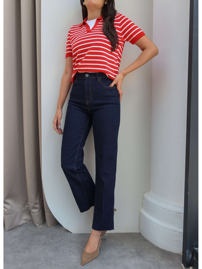 Straight Paça Kesik Jean