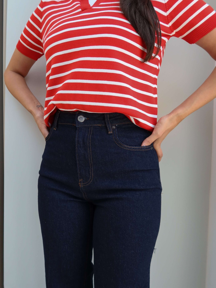 Straight Paça Kesik Jean